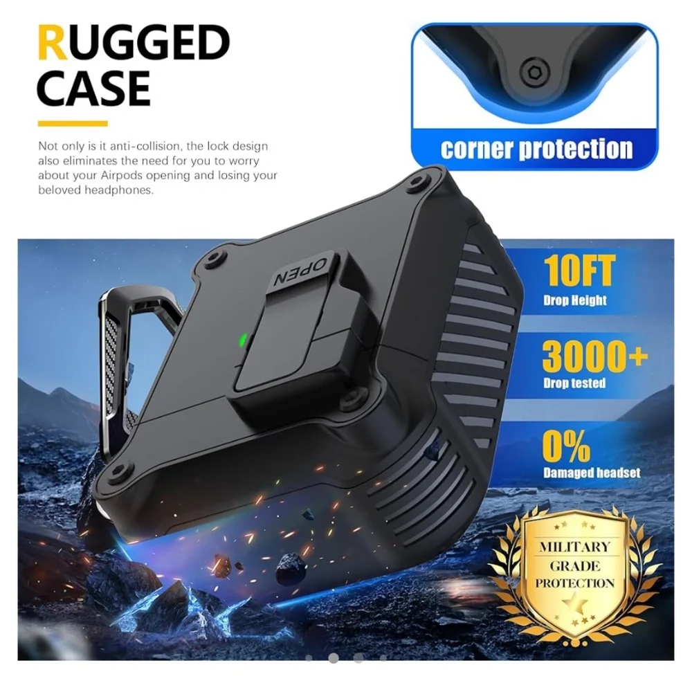 Black Airpods 1st & 2nd Generation Protective Case - Picture 3 of 7
